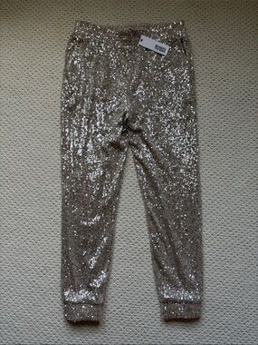 NWT BB Dakota by Steve Madden Sequin Glitter End Jogger Pants